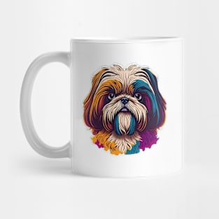 Cute Colorful Vivid Shih Tzu Face Mug